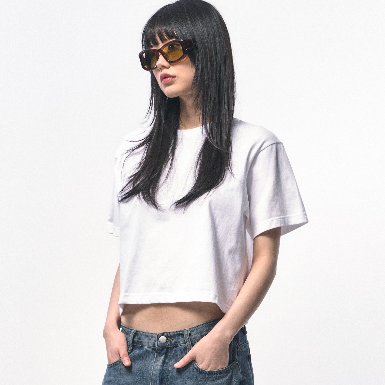 Men's Crop T-Shirt-WHITE 4