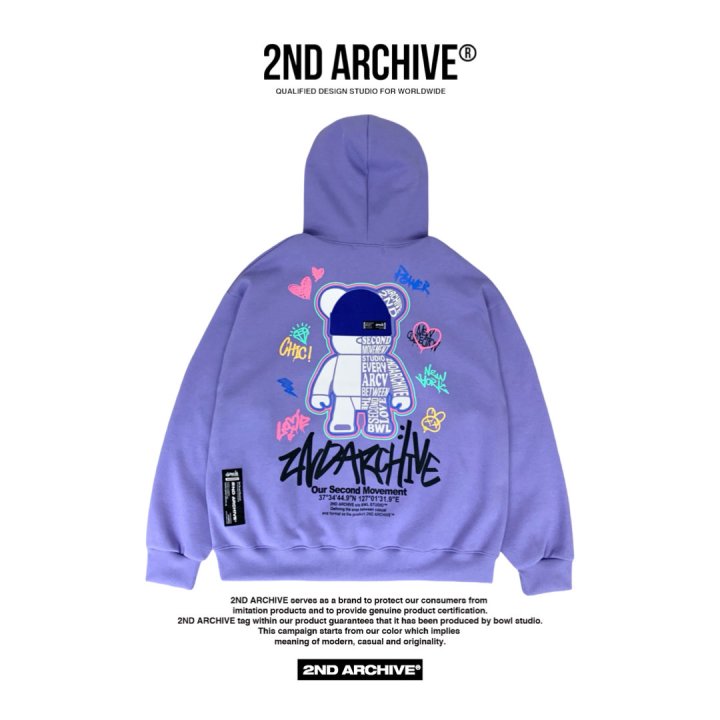 Blue Beanie Bear Hoodie 10