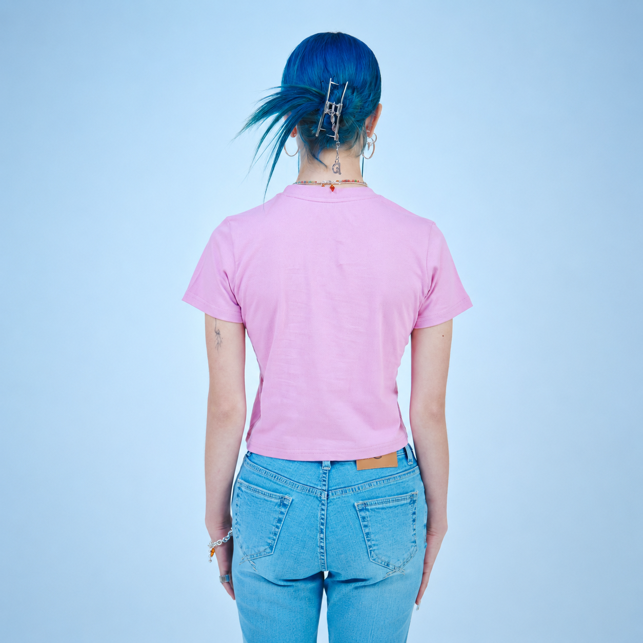 Rabbit Crop T-Shirts-PINK 3