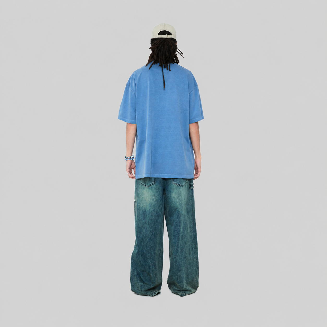 DAILY BOY WIDE DENIM PANTS-TURQUOISE 6