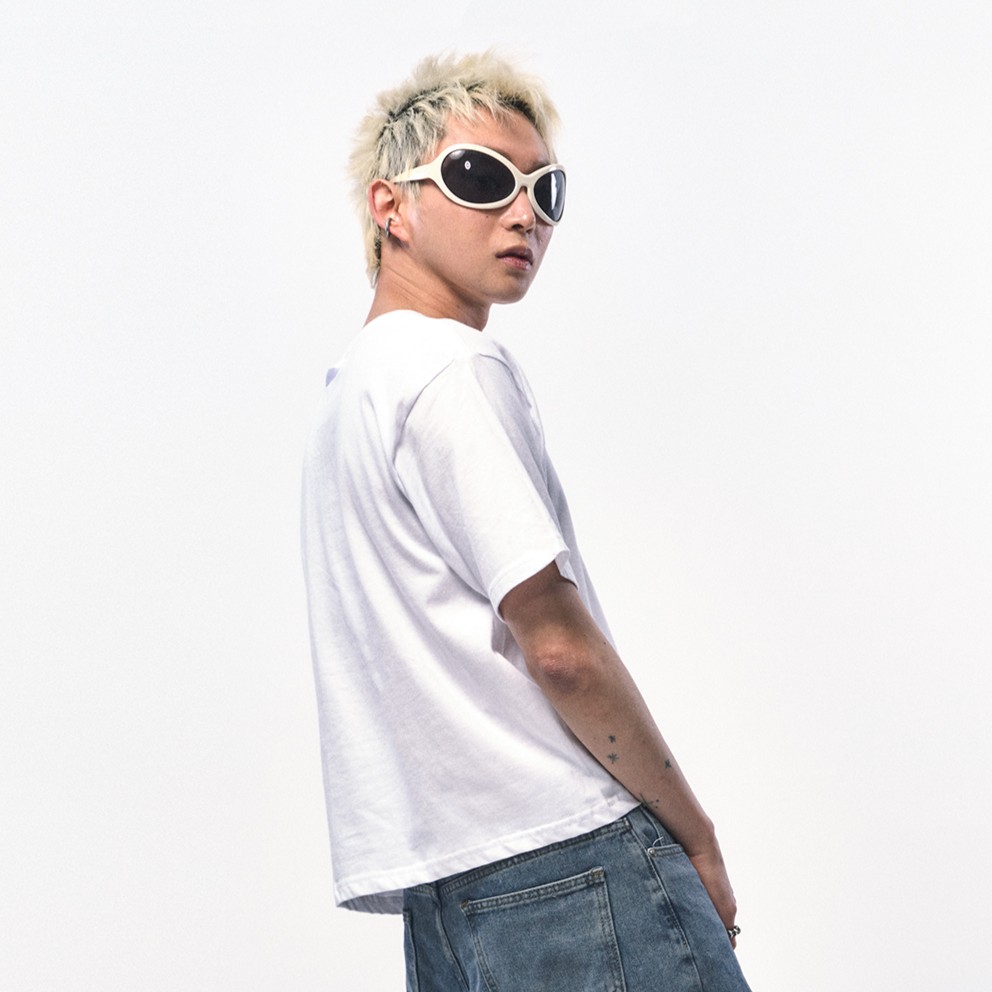 Men's Crop T-Shirt-WHITE 2