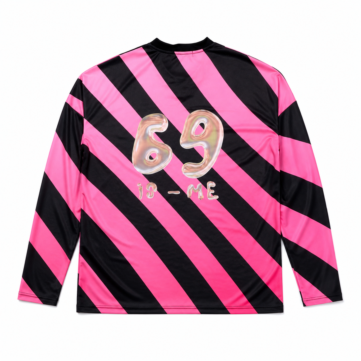 Stripe Football Jersey T-Shirts-PINK 7