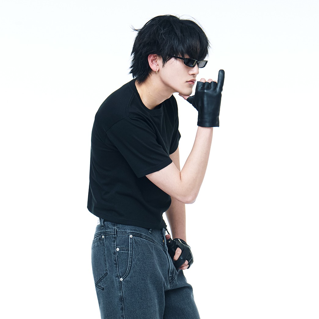 Men's Crop T-Shirt-BLACK 4