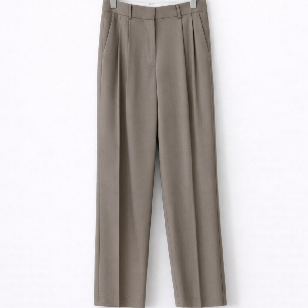 Summer Double-pleated trousers-BEIGE 6