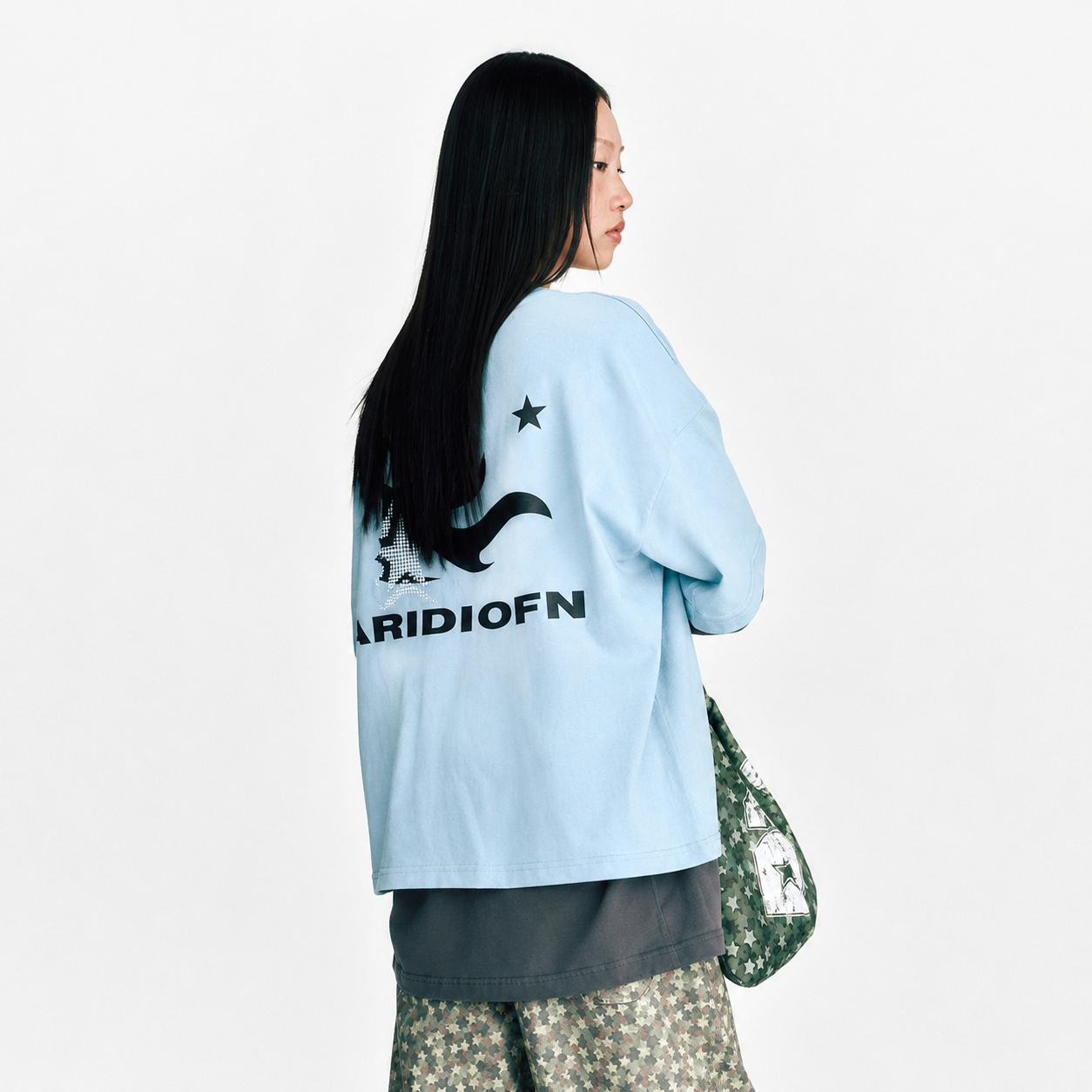 FLAME STAR LAYERED LONG SLEEVE T Shirts-LIGHT BLUE 6