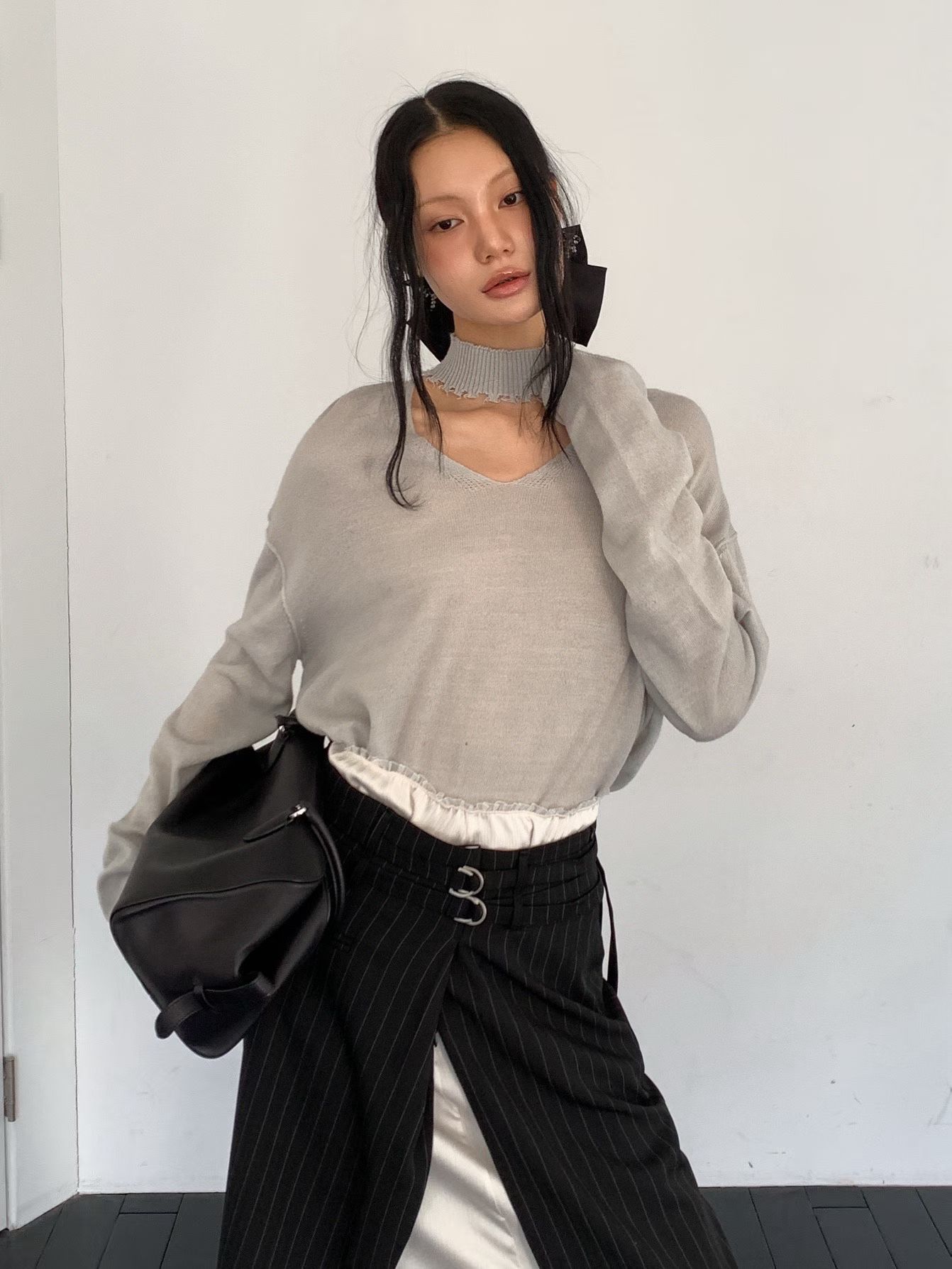 Smoothie Choker Distressed Knit 7