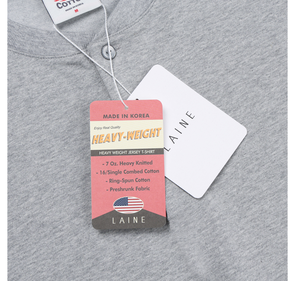 Heavyweight Henley Neck Semi-Oversized Long Sleeve T-Shirt 9