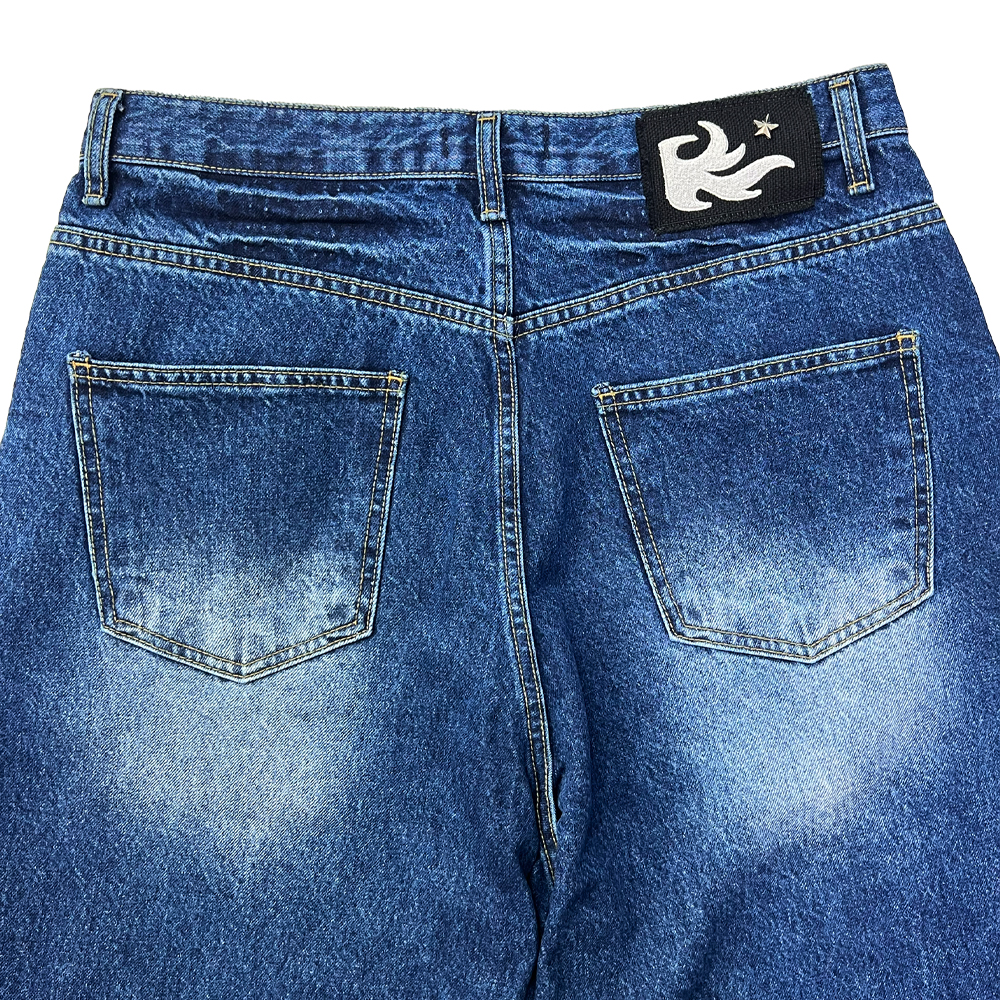 STARRY NIGHT WASHED WIDE DENIM PANTS-BLUE 9