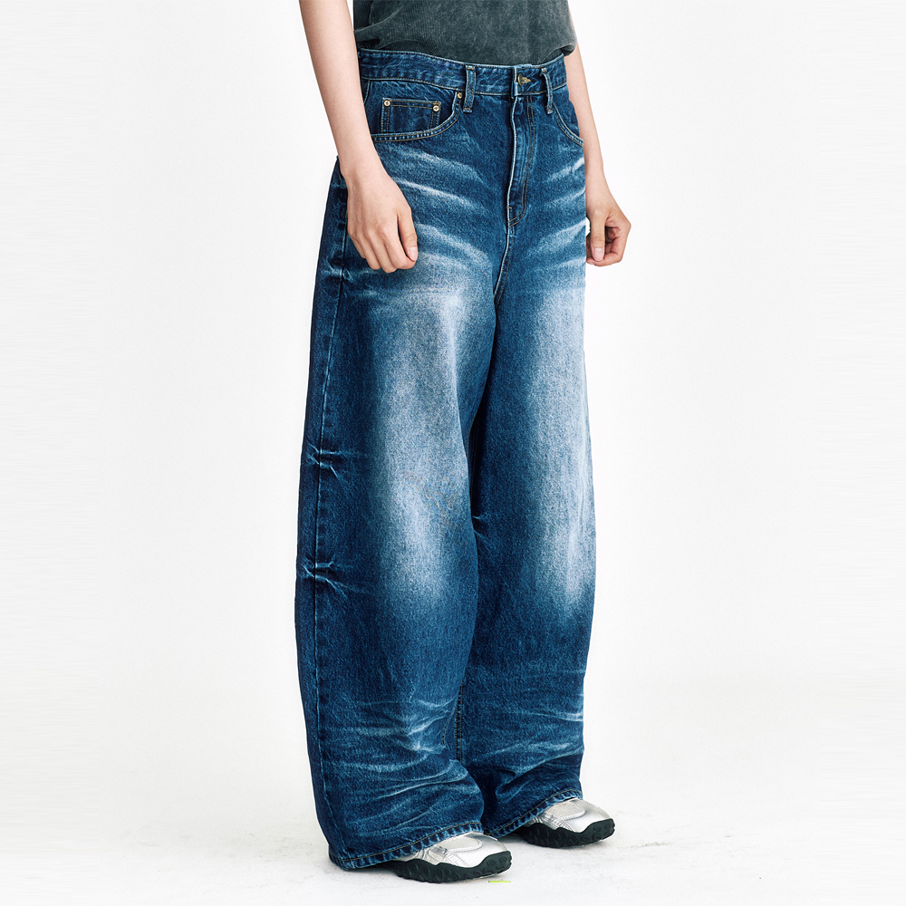 STARRY NIGHT WASHED WIDE DENIM PANTS-BLUE 7