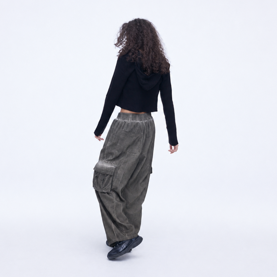 DYEING CORDUROY CARGO BANDING PANTS-DIRTY BEIGE 5