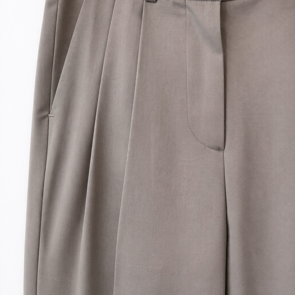 Summer Double-pleated trousers-BEIGE 8