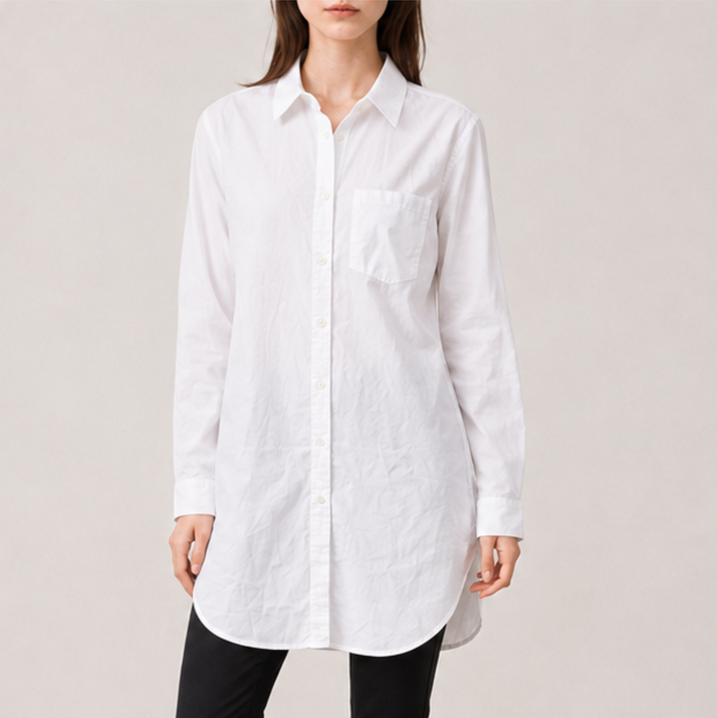 Oxford Long Shirt-WHITE 4