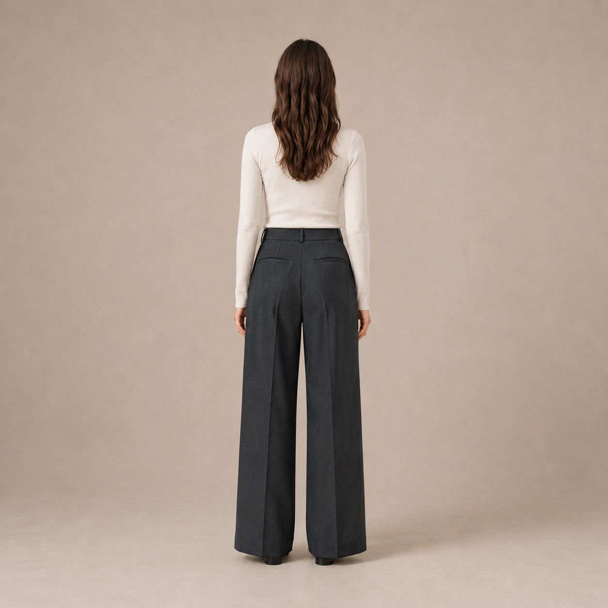 Summer Double-pleated trousers-CHARCOAL 2