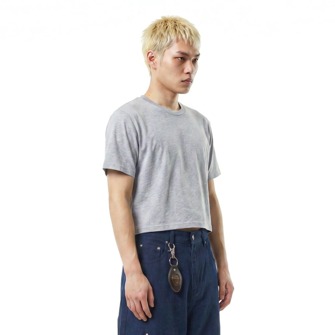 Men's Crop T-Shirt-GREY 2