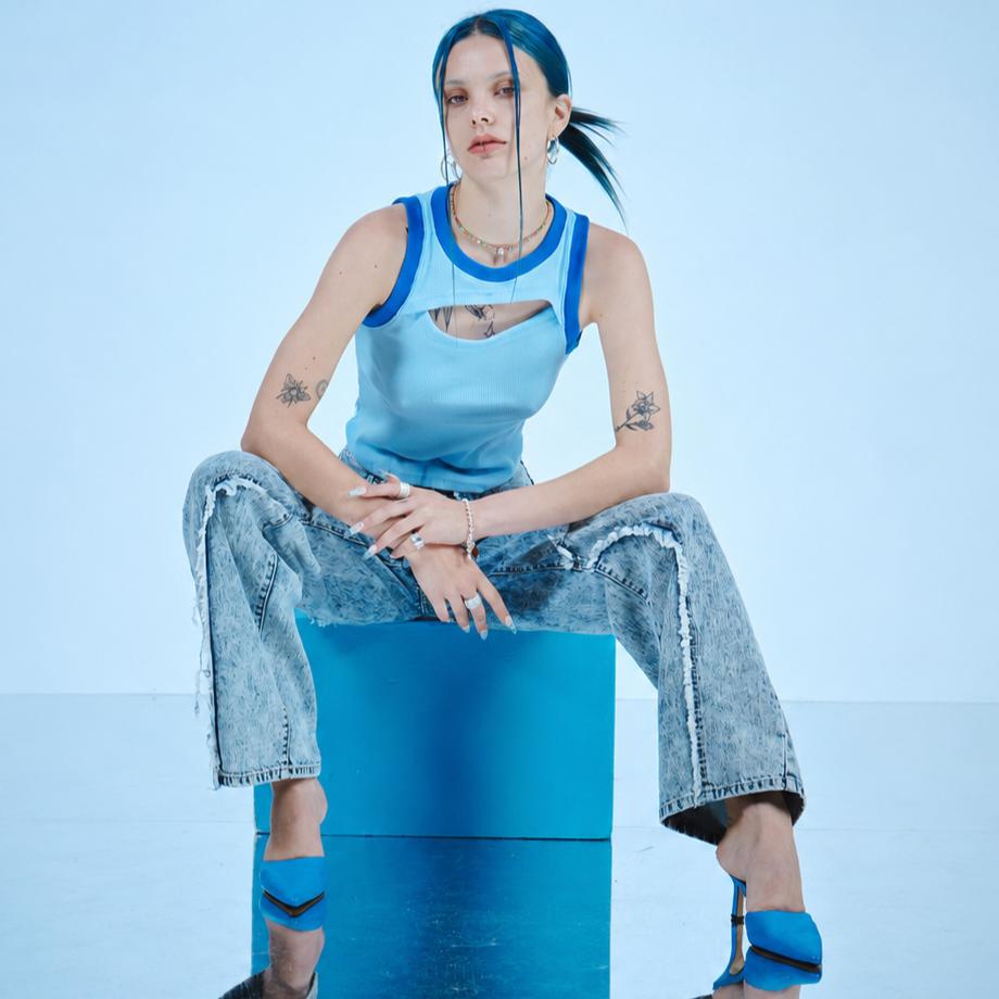 HEART ICE WASHING JEANS-BLUE 4