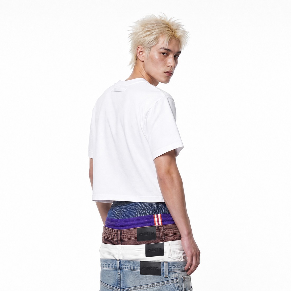 Heavyweight Men's Crop T-Shirt-WHITE 3