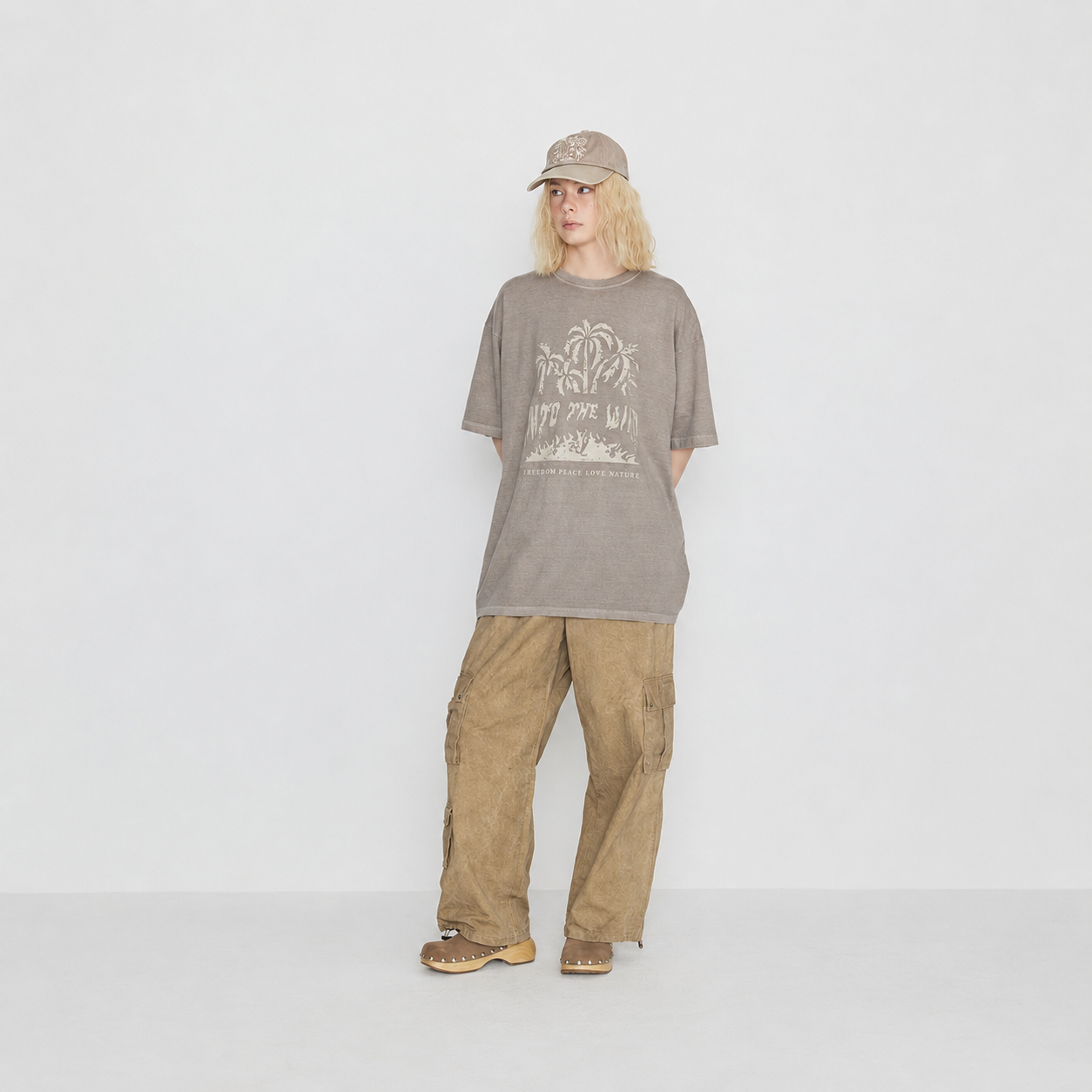 WASHING COTTON CARGO BANDING PANTS-VINTAGE BEIGE 7