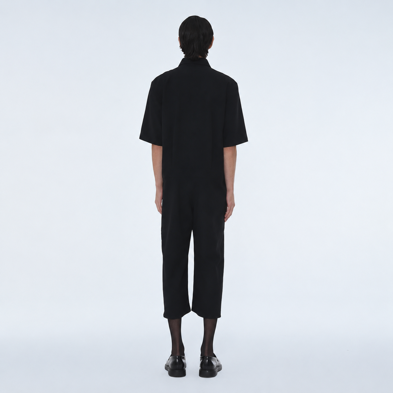 MENS TWOTUCK TAILORED COLLAR JUMPSUIT-BLACK 5