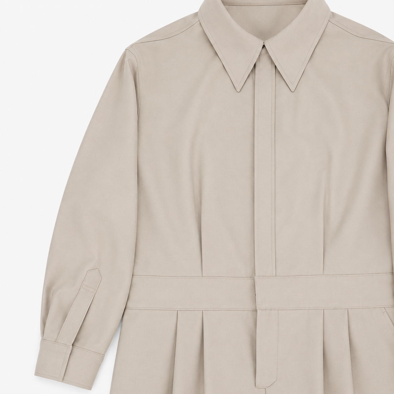 WOMENS SHIRT COLLAR JUMPSUIT-BEIGE, BLACK 8