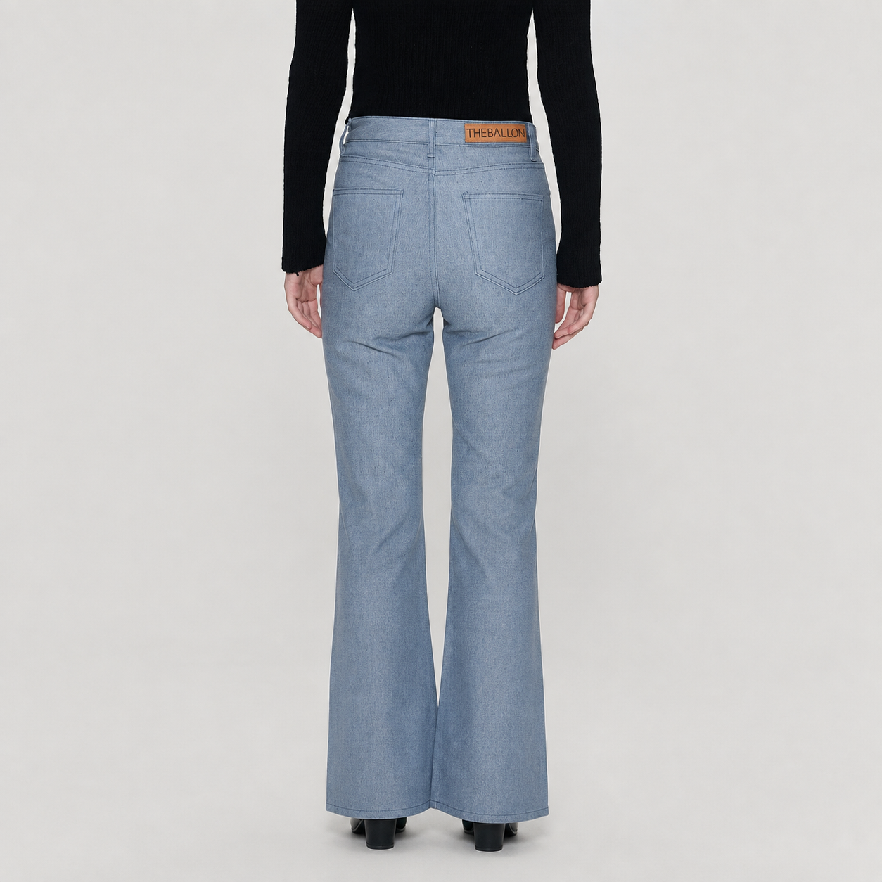 SEMI BOOTS CUT DENIM PANTS-BLUE 3