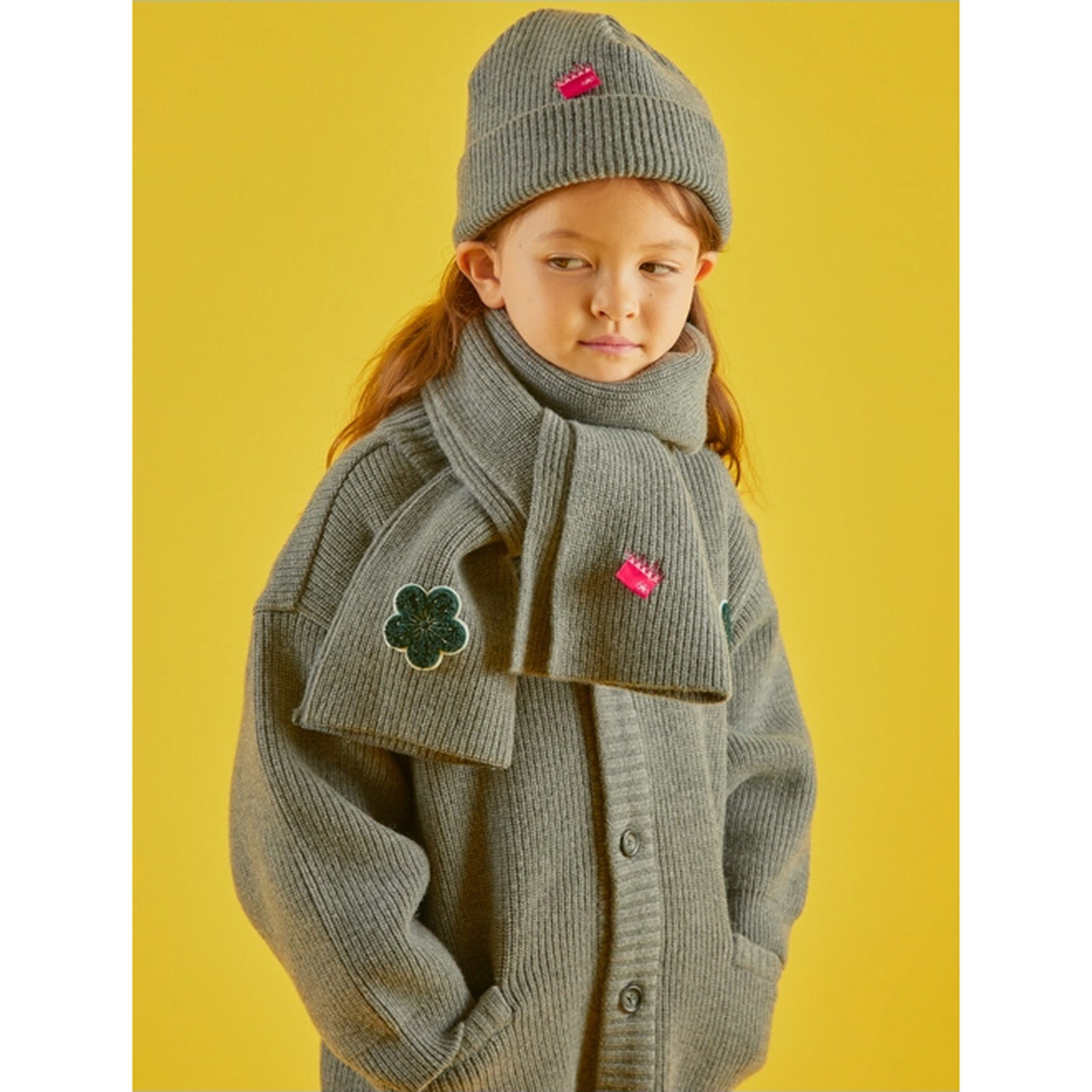 Lambswool Muffler MELANGE GRAY 7