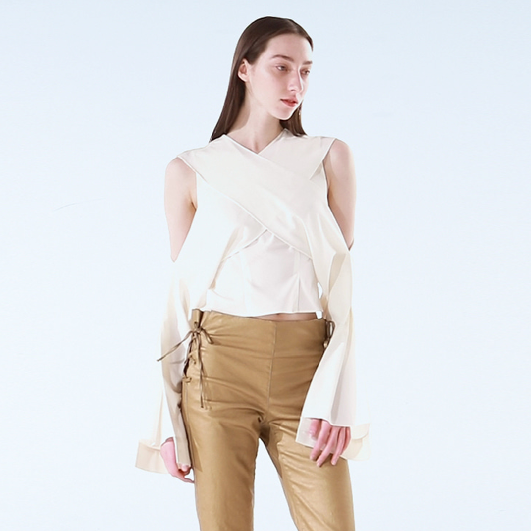 KNOTTED BLOUSE-WHITE 2