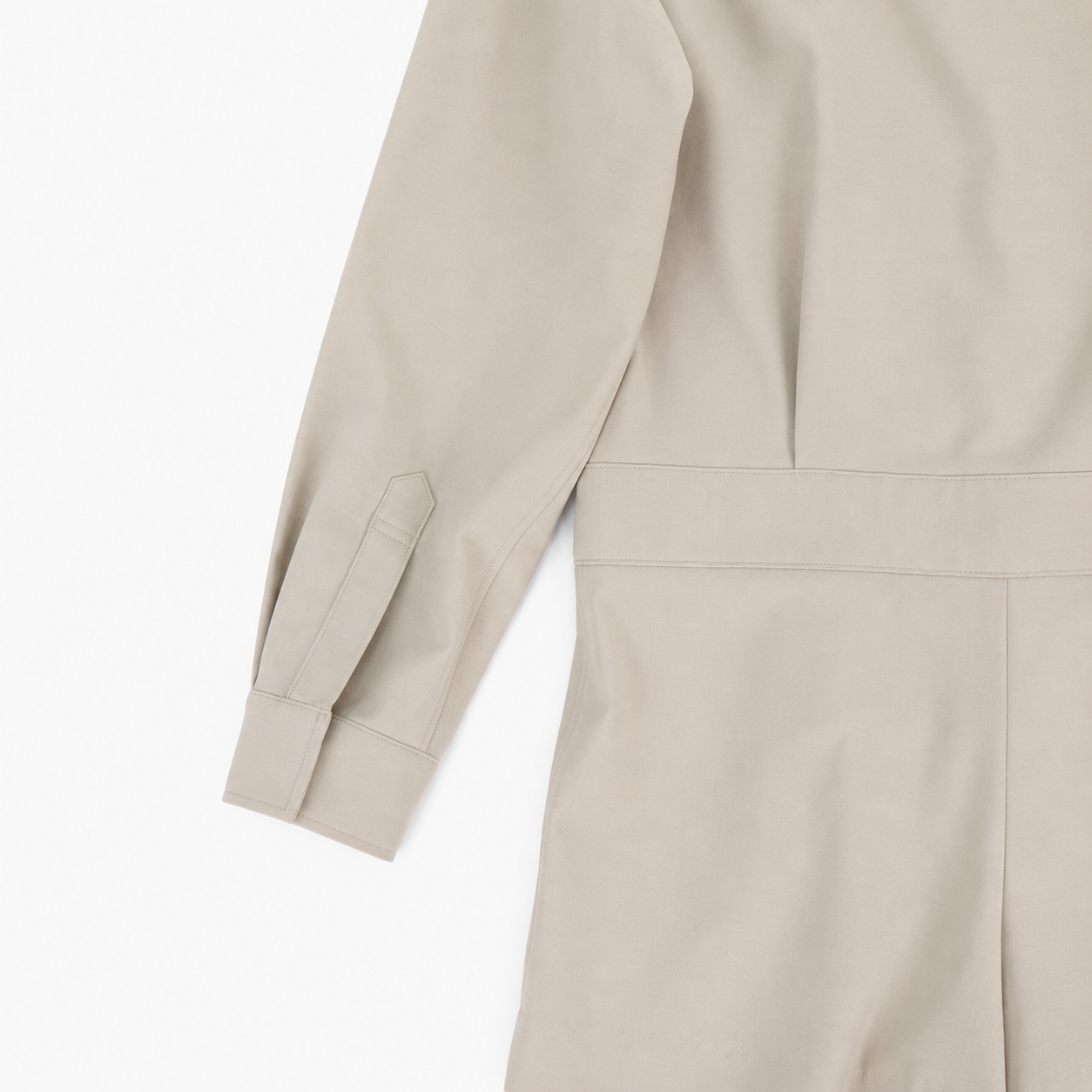 WOMENS SHIRT COLLAR JUMPSUIT-BEIGE, BLACK 9