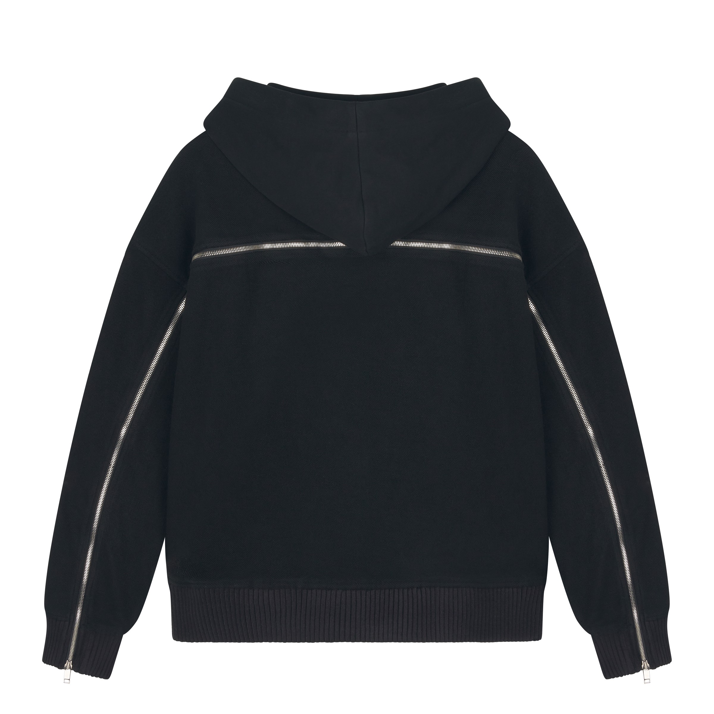 INSIDEOUT ZIPPER HOODIE-BLACK 4