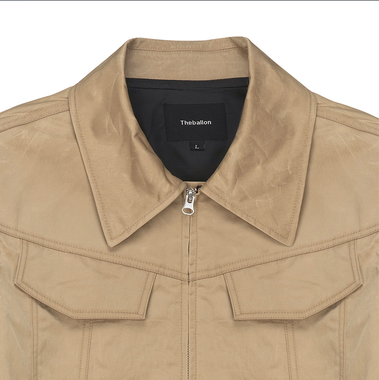 TWO POCKET NYLON JACKET-BEIGE 3