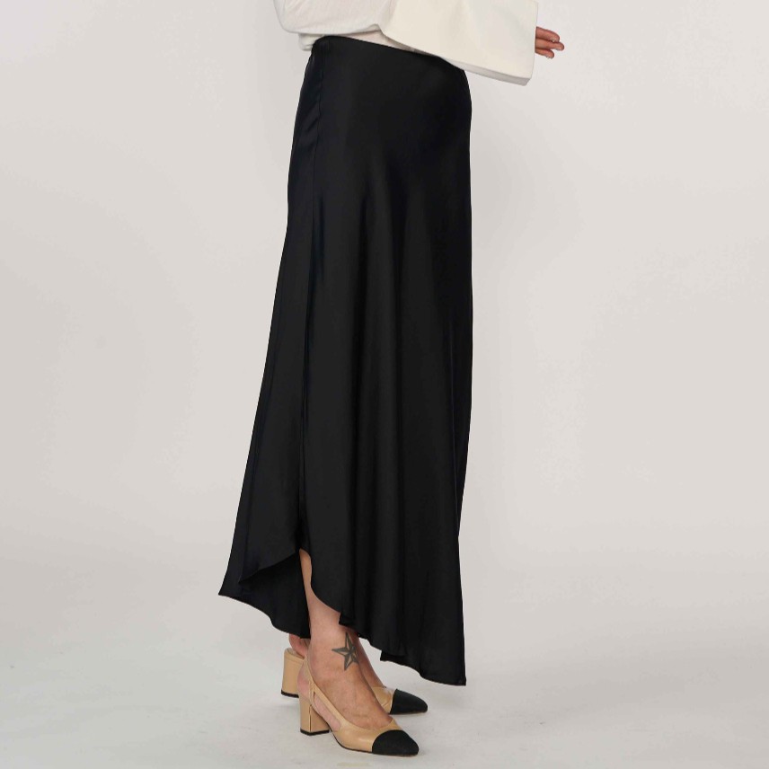 Unbalance Bias Skirt-BLACK 2