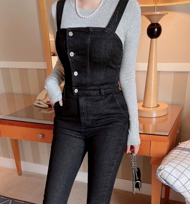 050 Jude Short Jumpsuit-BLACK DENIM 4