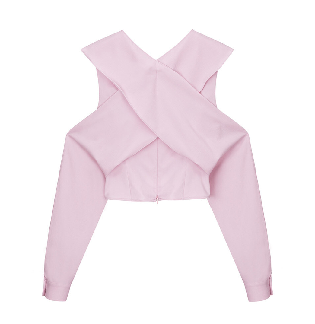 KNOTTED BLOUSE-PINK 2