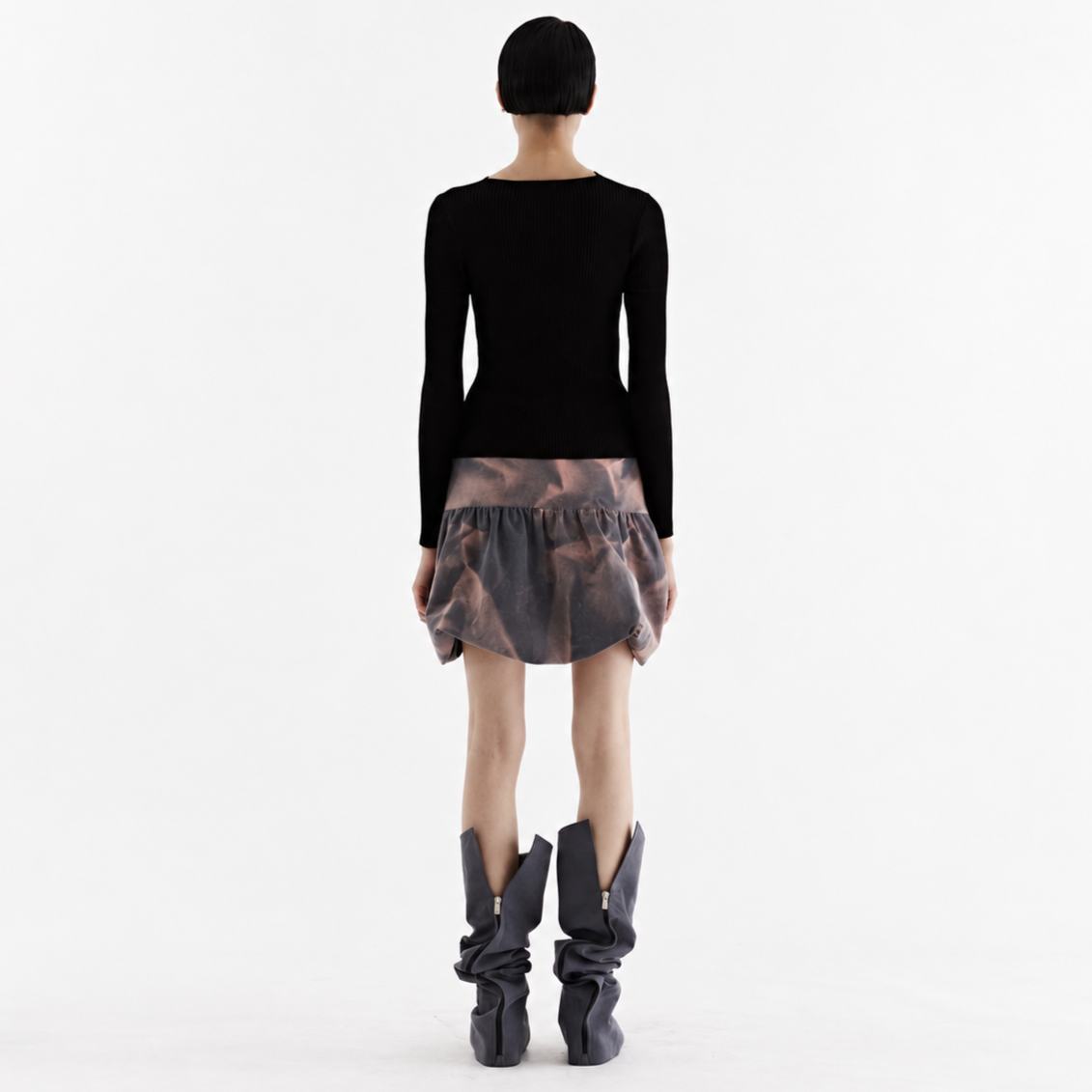 WASHING TULIP SKIRT-BLACK 4