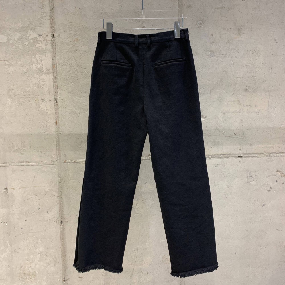 Side-Slit Cotton Slacks-BLACK 5