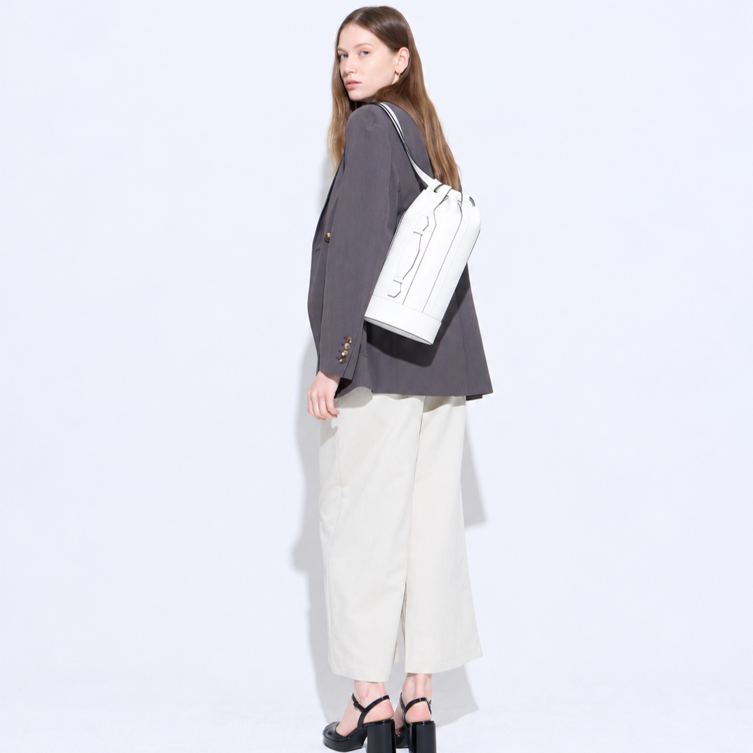 Libre Cage Bucket Bag-White 3