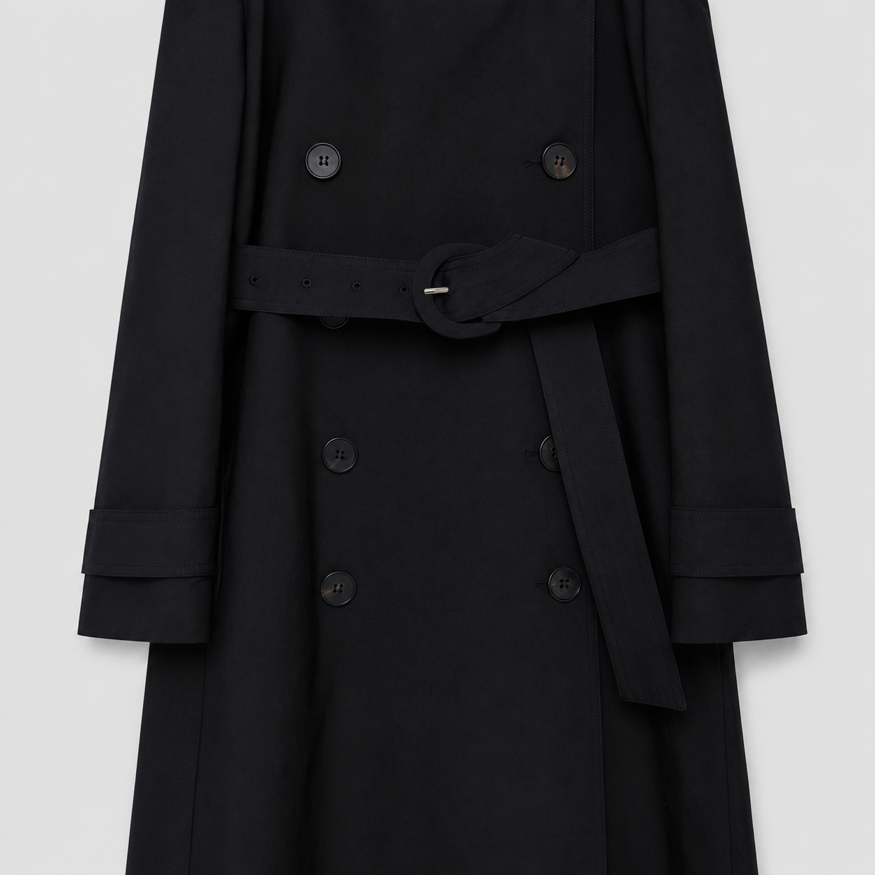 OFF-SHOULDER TRENCH COAT-BLACK 4