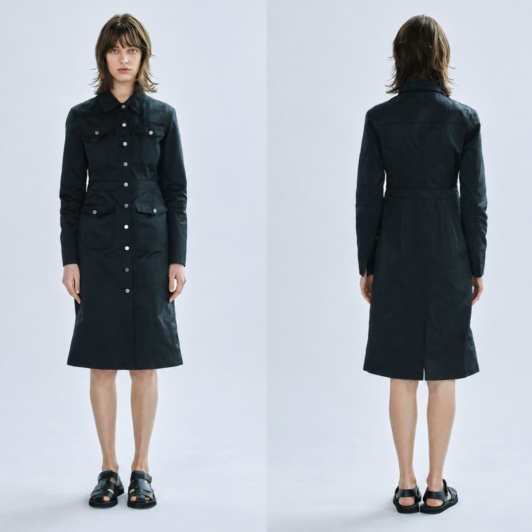 365 Button down dress-BLACK 6