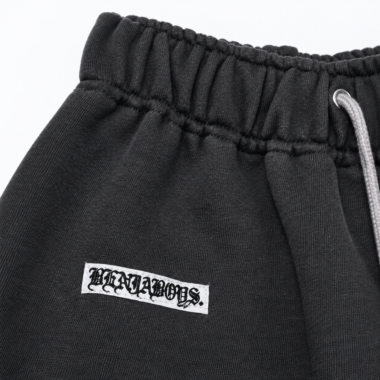 スタッズ付きピンタックワイドレッグスウェットパンツ-黒 6