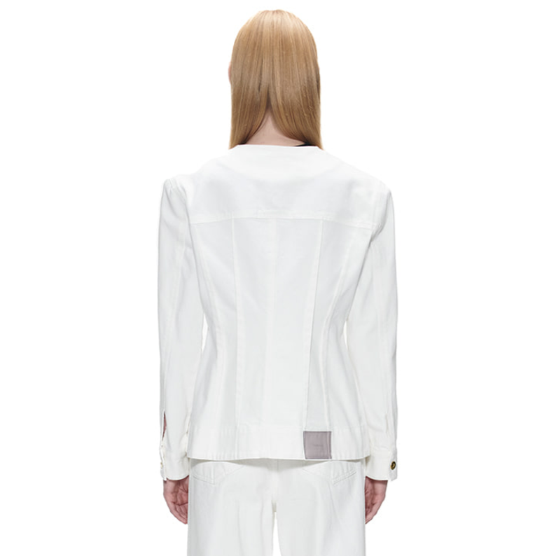 CURVED LINE DENIM JACKET-WHITE 6