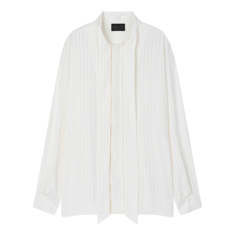 STRIPED TIE SHIRTS-WHITE