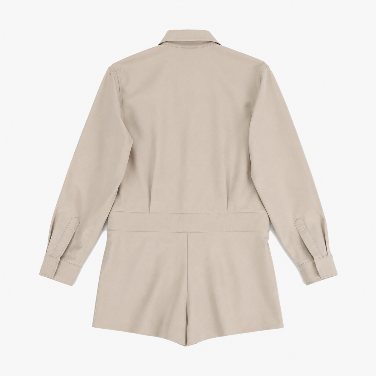 WOMENS SHIRT COLLAR JUMPSUIT-BEIGE, BLACK 7