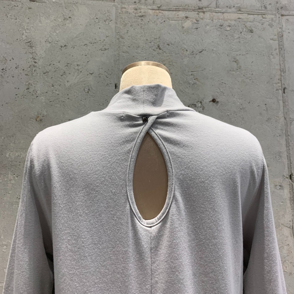 Long Turtleneck Shirt With Side Slits-GRAY 5