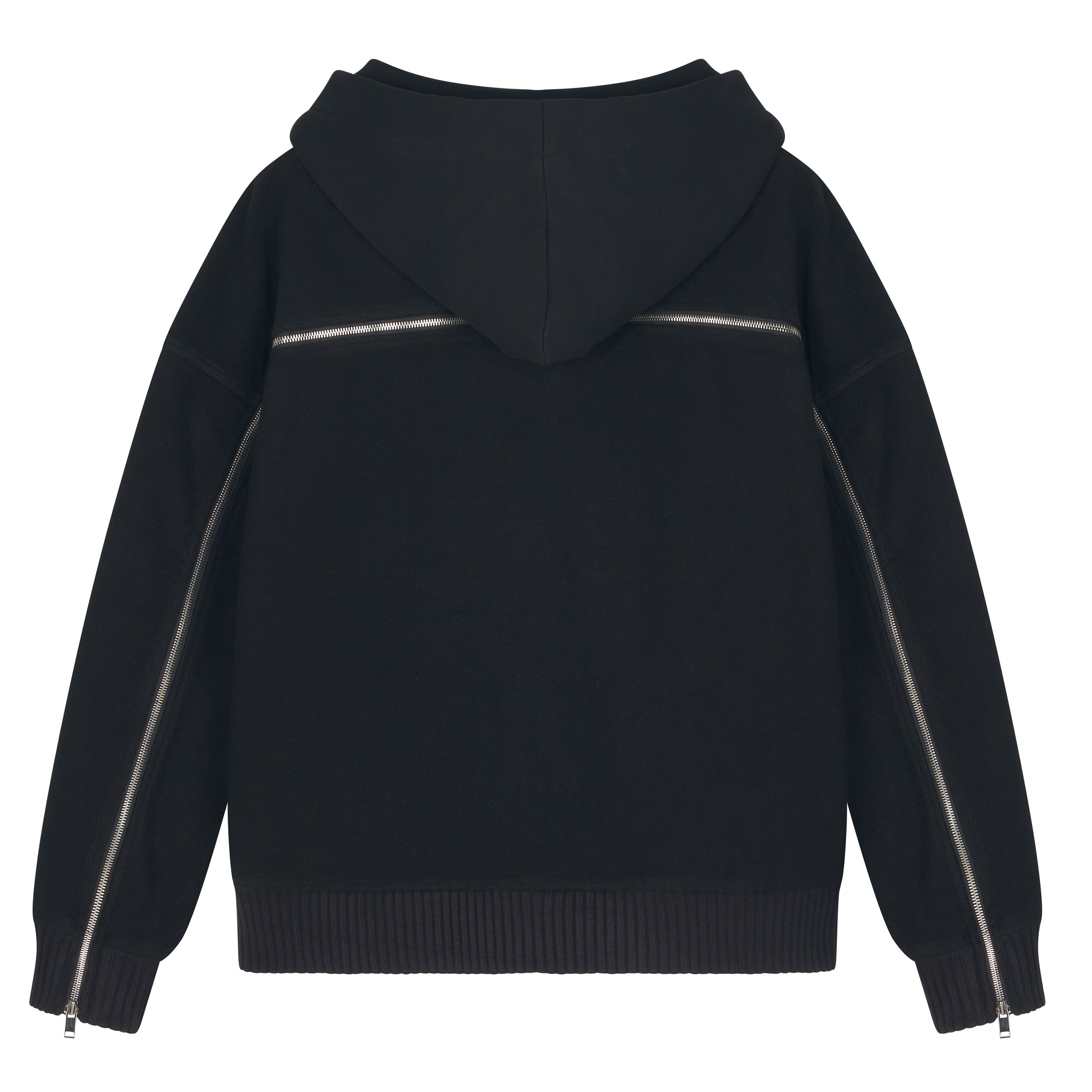 CHAINED DETAIL INSIDEOUT HOOD ZIP-BLACK 5