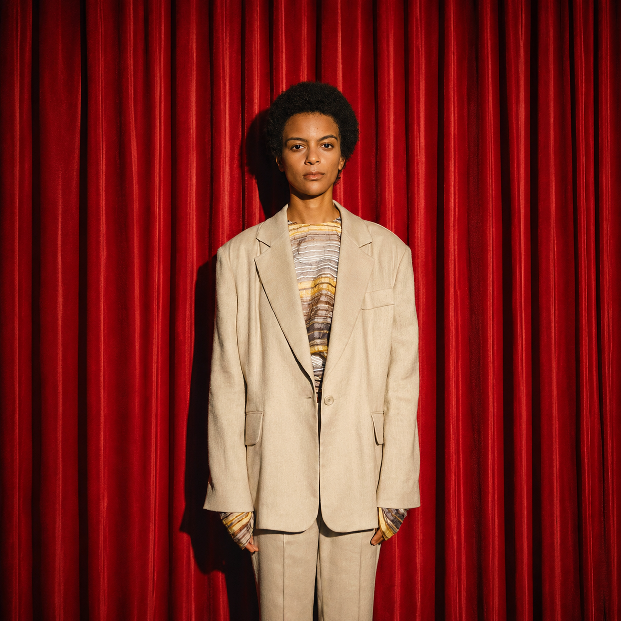 SILK LINEN OVER JACKET-BEIGE 2