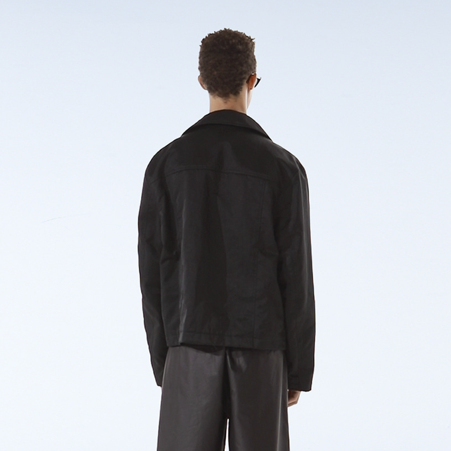 TWO POCKET NYLON JACKET-BLACK 3