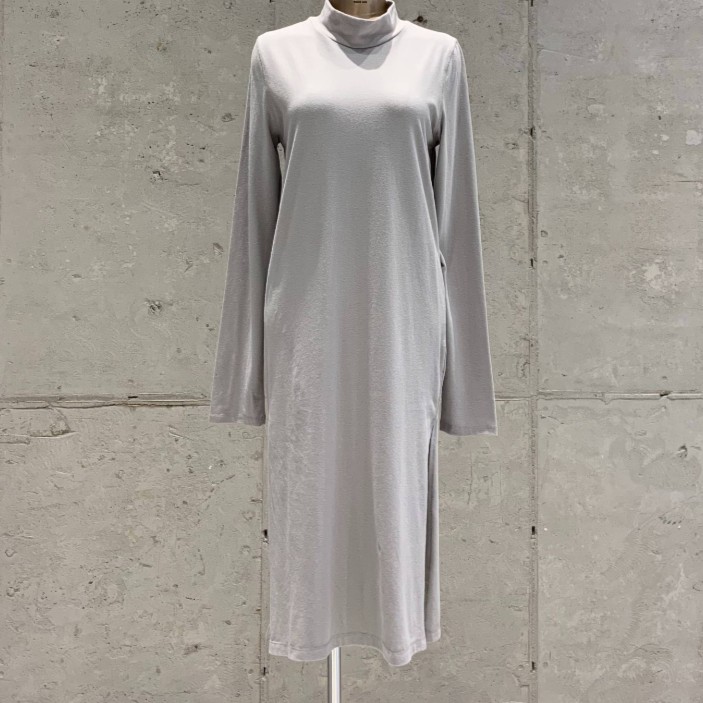 Long Turtleneck Shirt With Side Slits-GRAY 2