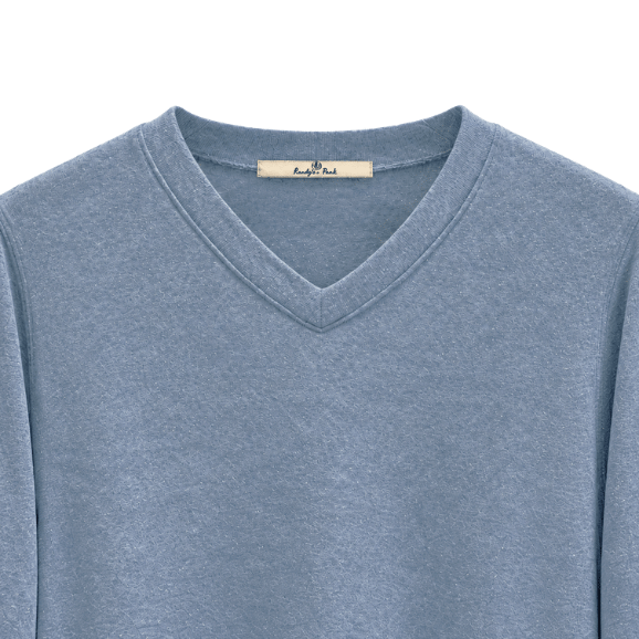 Rookie Angora V-Neck T-Shirt-SKY BLUE 2