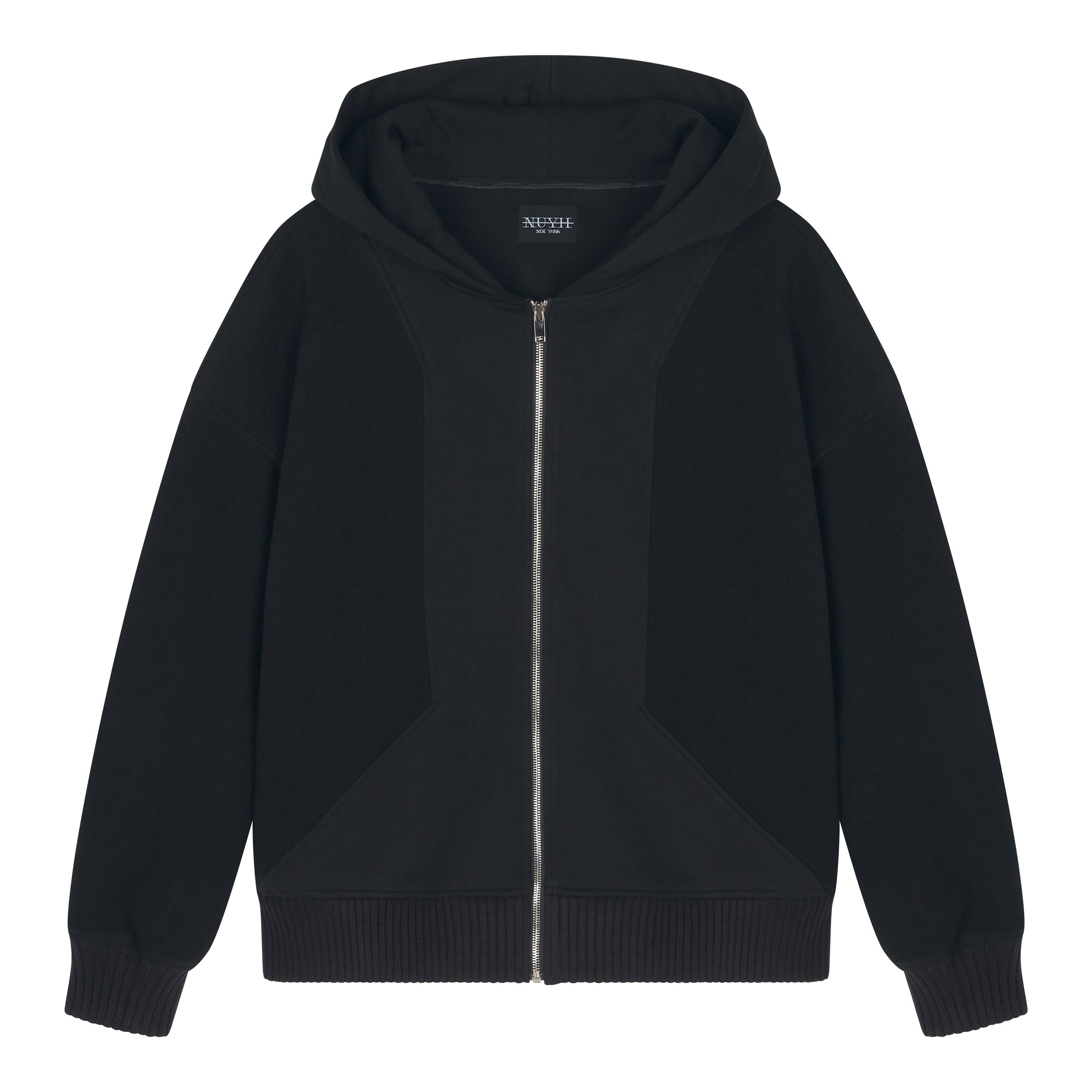CHAINED DETAIL INSIDEOUT HOOD ZIP-BLACK 4