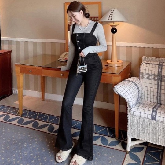 050 Jude Short Jumpsuit-BLACK DENIM 2