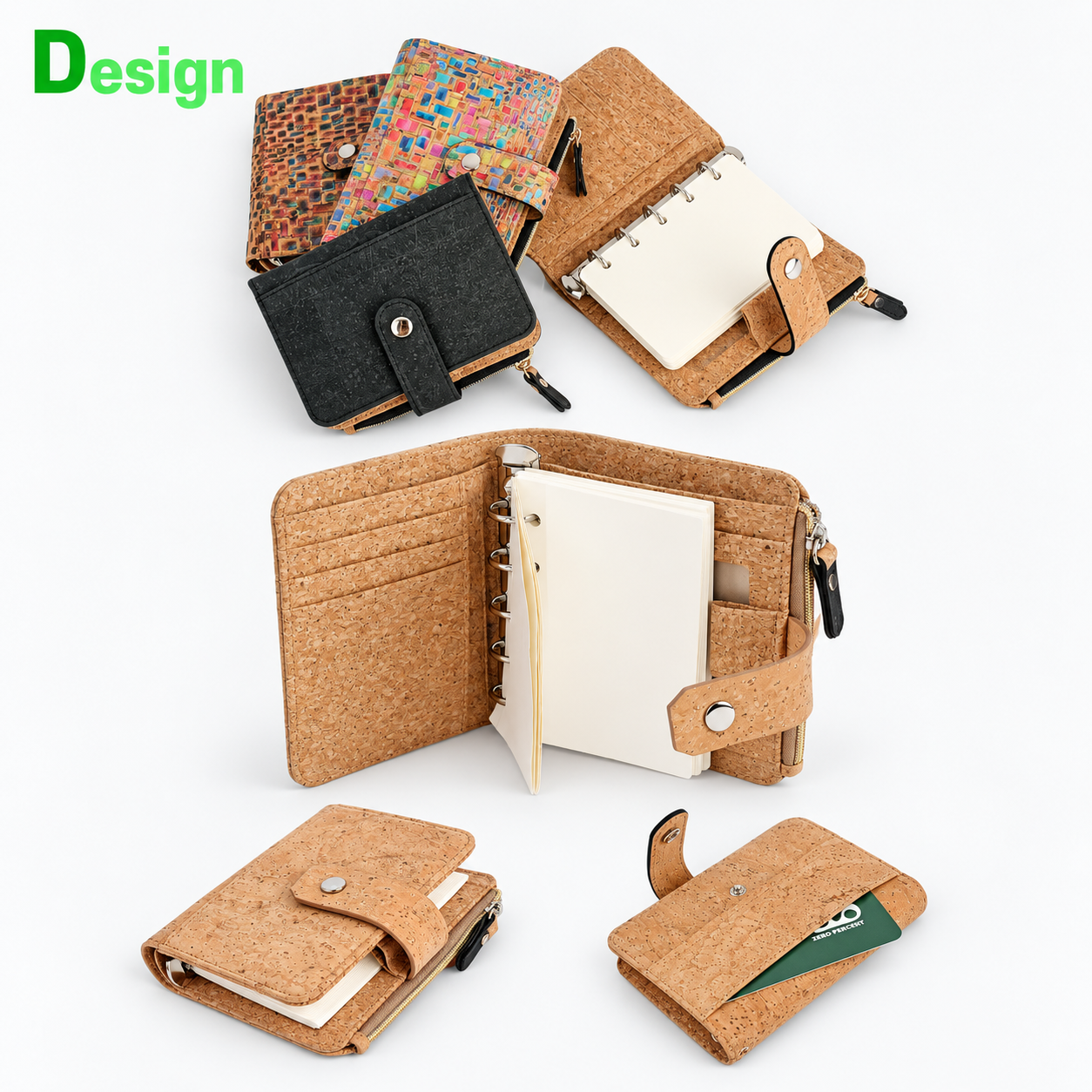Vegan Cork Note Wallet-Dark  Color 3